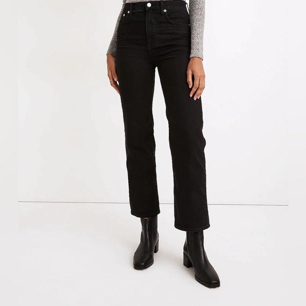 Madewell Slim Wide Leg Crop Jeans Black